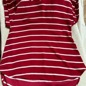 a'gaci Red and White Striped Top